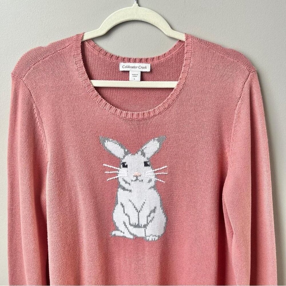 Coldwater Creek Women's Pink and White Jumper - Picture 3 of 6